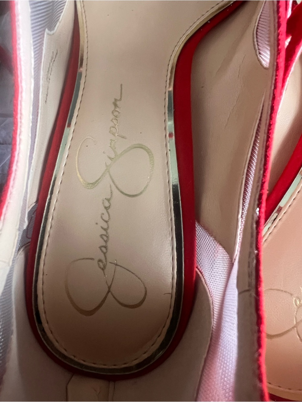 Jessica Simpson Red Slip-On Ballet Flat with Gold Logo Insole NO BOX!